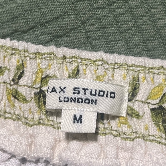 Max Studio London Linen Blend  Floral Lemon  Print Tree Skirt Size M - Picture 8 of 11